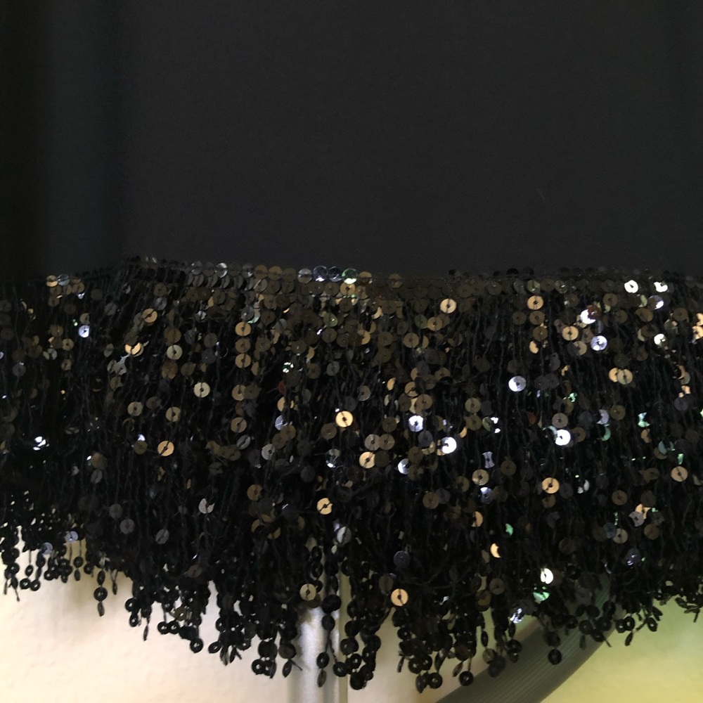 Kate Spade Black Sequin-Fringe Mini shift Dress, S - Picture 6 of 9